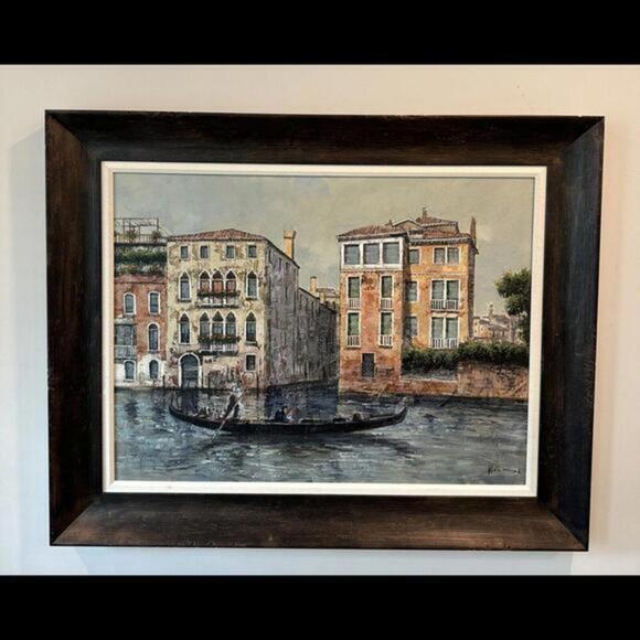 Other - Enrique Alonso Painting Fine Art Oil on Canvas Signed With Solid Wood Framed